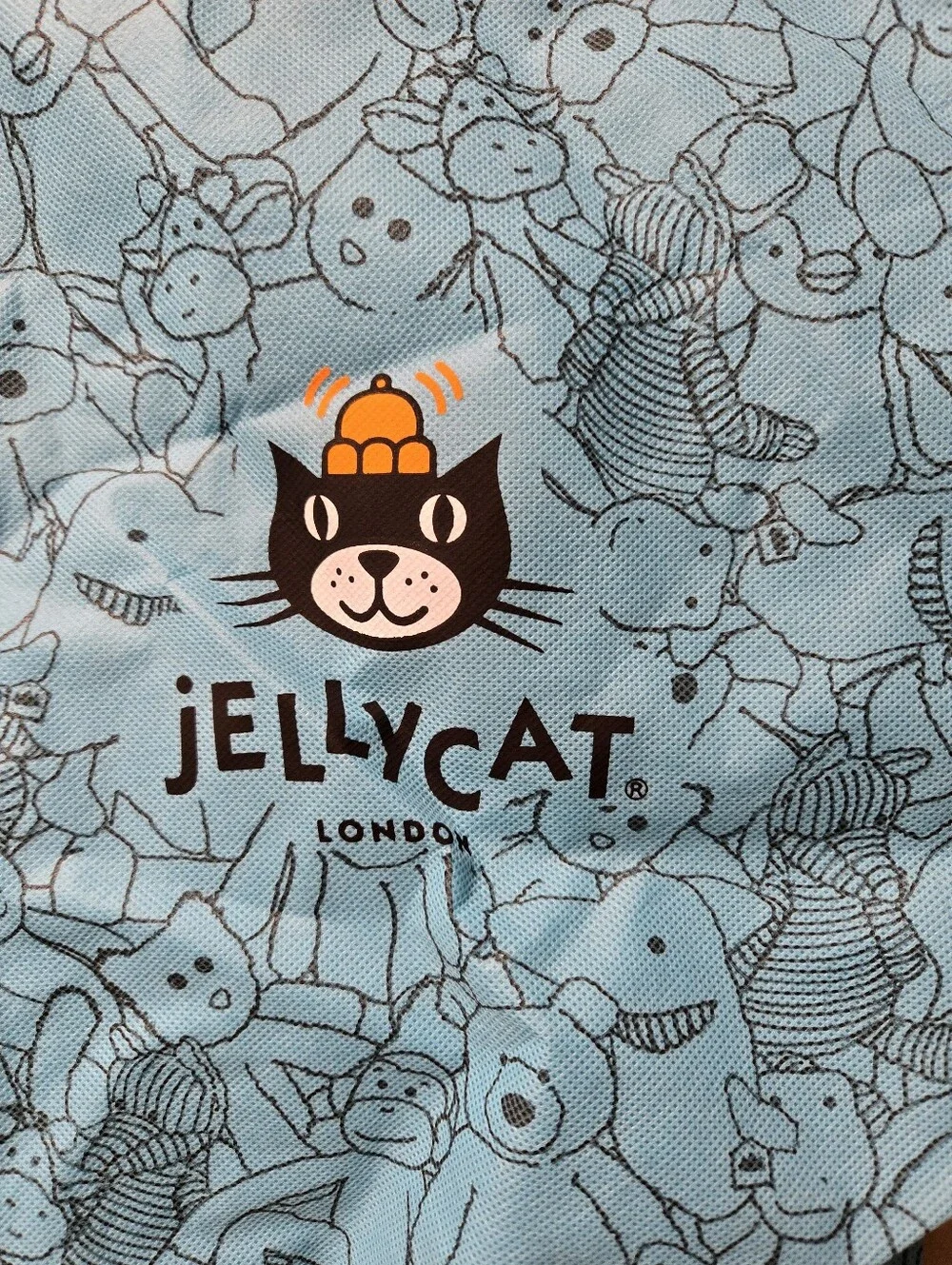 Jellycat Blue Black Orange Canvas Drawstring Bag